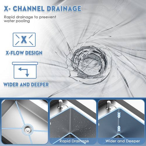 40'' Stainless Steel Utility Sink, Free Stand Commercial Kitchen Single Bowl Sink with Pull-Out Cold & Hot Faucet, Utility Sink for Laundry Room, Kitchen, Bathroom, Hoses & Drain Kit (Style A, Silver)