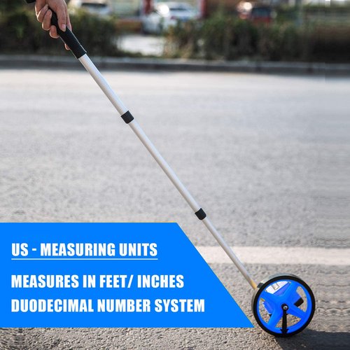 Zozen Measuring Wheel, Blue 6Inch Measure Wheel, Distance Measuring in Feet, Rolling Measurement [Up To 10,000Ft], Telescopic/Mechanical/One Key to Reset, Include Carrying Bag.