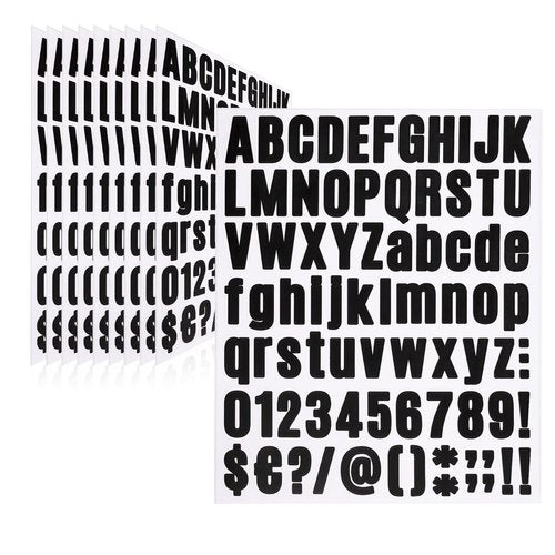 810 Piece 10 Sheet Letter Stickers - Self Adhesive Vinyl Waterproof Mailbox Numbers, Alphabet & Number Stickers for Mailbox, Window, Door, Sign, Address Number, Business (1 Inch) (Black)