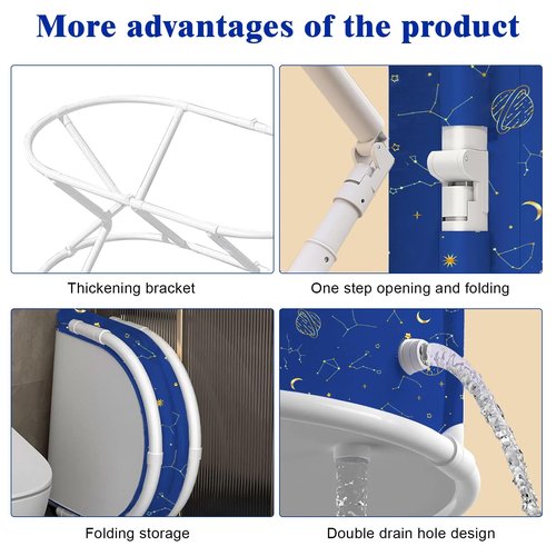 hatleues Foldable Bathtub for Adults - Portable Soaking Tub for Hot Baths & Ice Baths, Large Freestanding Bathtub, Spa & Cold Plunge Tub for Relaxation, Travel, Camping,47''x23.6''x19.7'' Blue
