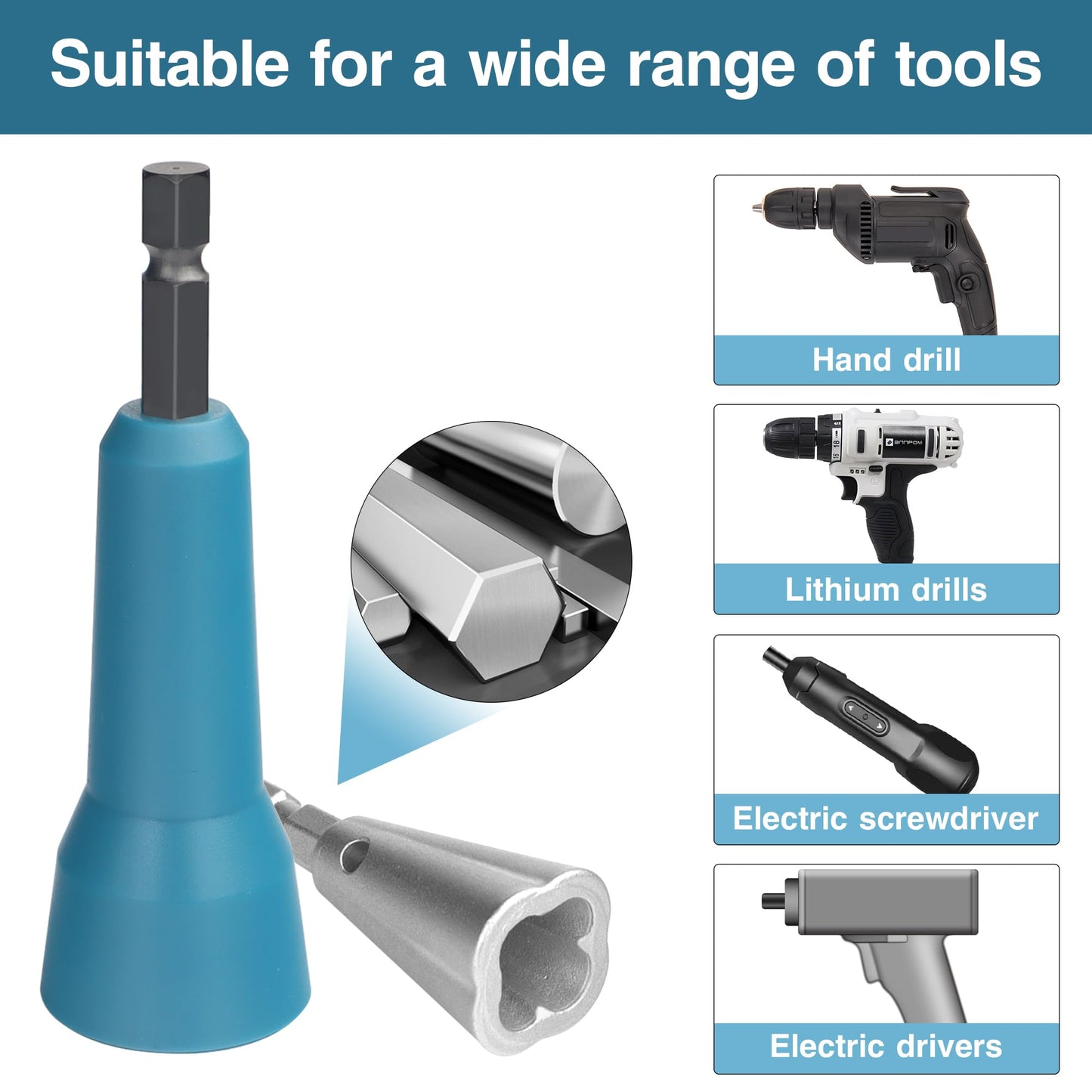 Wire Nut Twister,Wire Twisting Tool,Wire Nut Twiter for Drill,Spin Twist Wire Connector Socket,Wire Connector Driver with 1/4" Chuck,Wire Stripping and Twisting Tool for Cable Quick Stripping(2pcs)