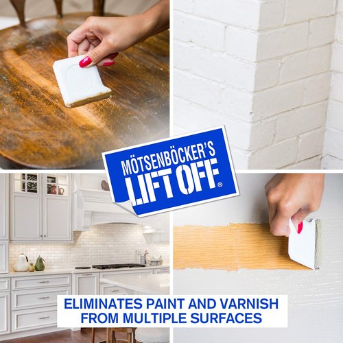 Motsenbocker's Lift Off 41132 32-Ounce Paint and Varnish Remover for Wood Stain, Solvent Paint, Lacquers, Polyurethane Works on Cabinetry, Furniture, Wood and More Water-Based, Pack of 1