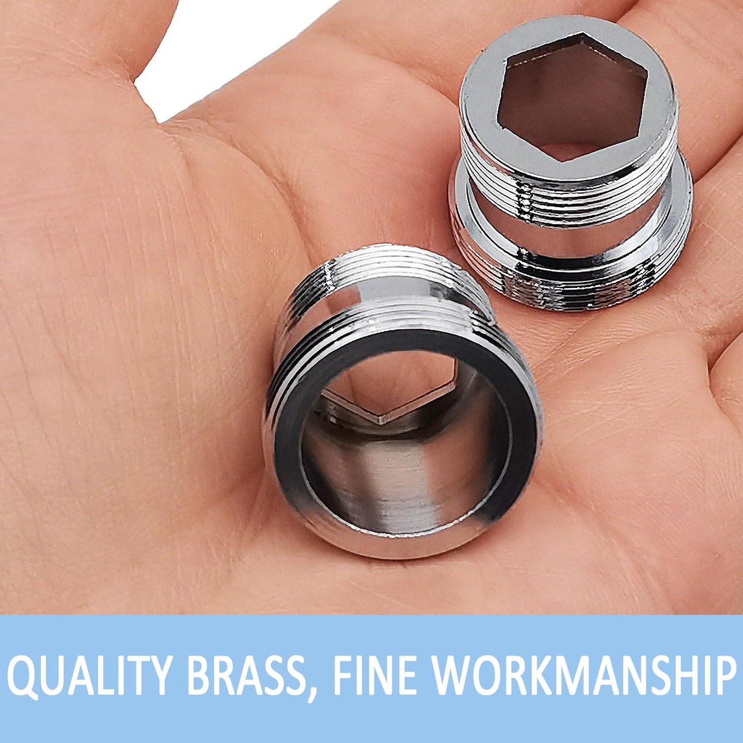 2pcs Faucet Aerator Adapter,19mm Male To 22mm Male Fine Thread Brass Sink Faucet Adapter for Connecting