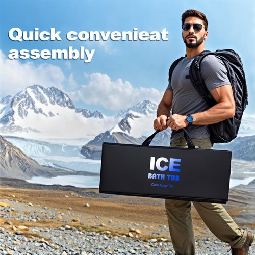 Oval Ice Bath Tub for Athletes with Cover, 130 Gal Capacity Portable Cold Plunge Tub for Recovery and Cold Water Therapy, Ice Baths for Home, Gym, Indoor, Outdoor Use