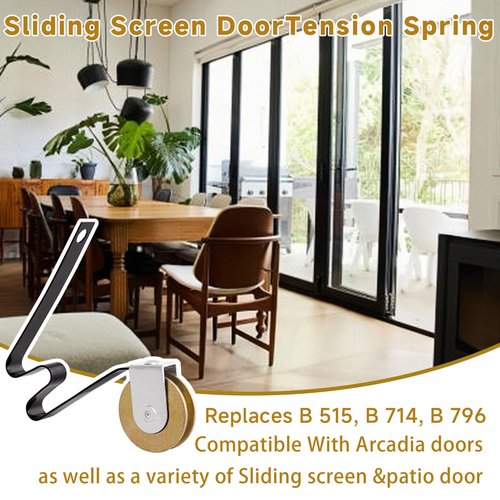 4 Pack Sliding Screen Door Tension Spring Fits for M-Shaped Rollers, 1-1/4" Concaved Steel Ball Bearing Replaces B 512, B 513, and B 746 Both top and Bottom are Replaceable