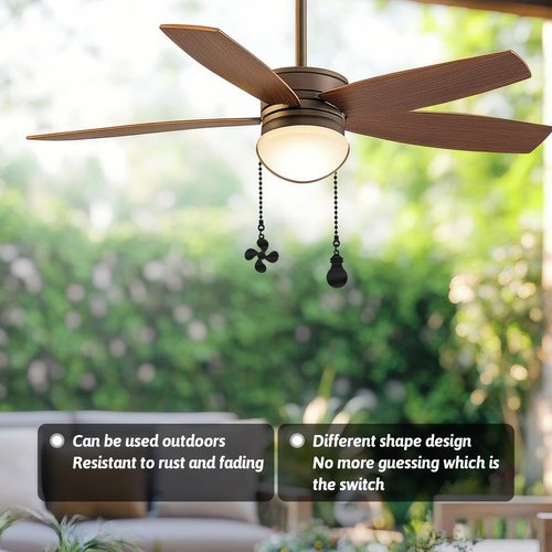 12 Inch Pull Chains for Ceilings Fans and Lights 2Pack Ceiling Fan Chain Extender Set Metal Ceiling Fan Pullchain Ornaments Extension Chains Fanpull Chain Extension with Fans and Bulb Ornament(Black)