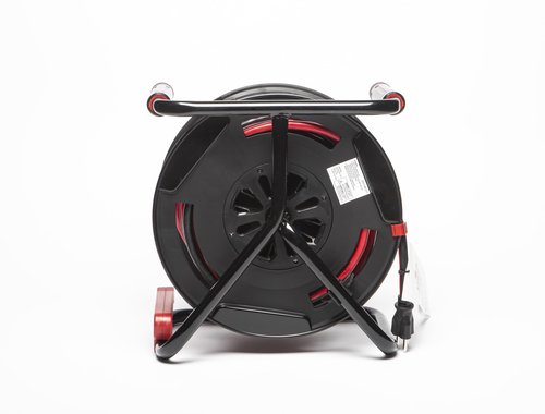 Husky 75 ft. 12/3 13 Amp Retractable Extension Cord Reel with 4 Grounded Outlets Black