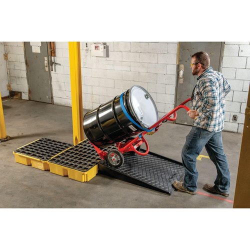 Eagle One Drum Modular Spill Platform with Drain, 26.25"x26"x6.5", 15 Gallon Sump, 2,000 lbs. Load Capacity Containment Tray, Made in USA, Yellow, 1633D