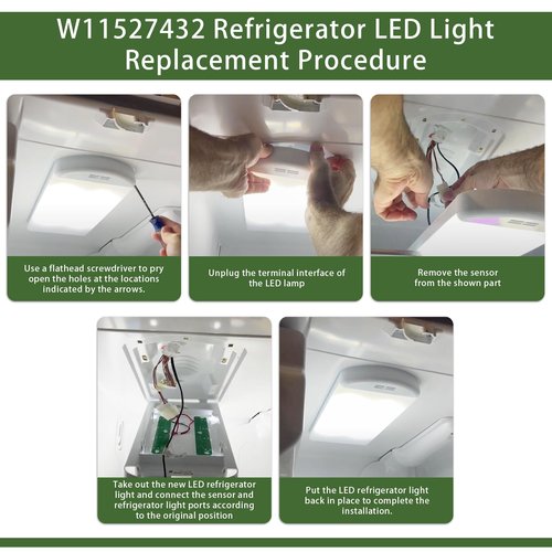 W11527432 Light Replacement for Whirlpool Maytag Amana Fridge Refrigerator W11101384 W11333374 W11387579 W11042554