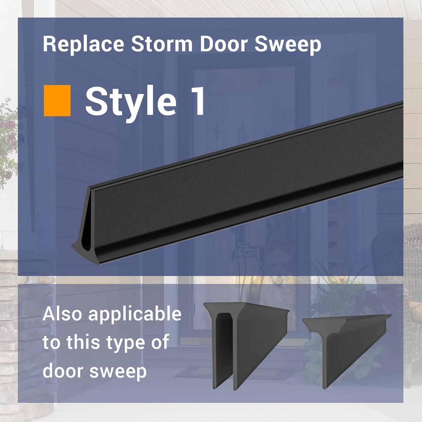 Storm Door Sweep Replacement for Larson & Pella Storm Door Expander Sweep, CH9030501 Sweep for Vinyl and Metal Door Sweep Assembly - Style 1