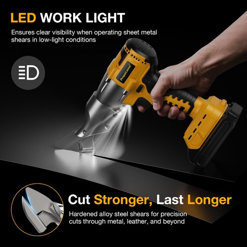 Cordless Metal Shears for Dewalt 20V Max - 14GA Steel Metal Cutter, 360° Pivoting Head, 400Nm Torque Cutting Stainless Sheet, Iron, Carpet, Leather, Cardboard(NO Battery)