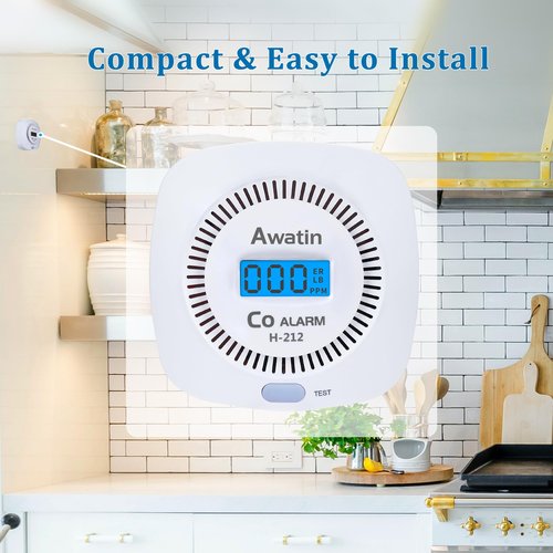 Carbon Monoxide Detectors - Carbon Monoxide Alarm Battery Powered, CO Detectors with Digital Display for Home, Easy to Install (H-212)