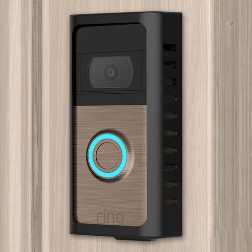 PUUUCI No-Drill Doorbell Mount for Ring Battery Video Doorbell 2/3/4/(2020 Release)/(2024 Release)/Plus/Pro, Adhesive Steel Metal Doorbell Mounting Bracket Accessories for Apartment, Home, Business