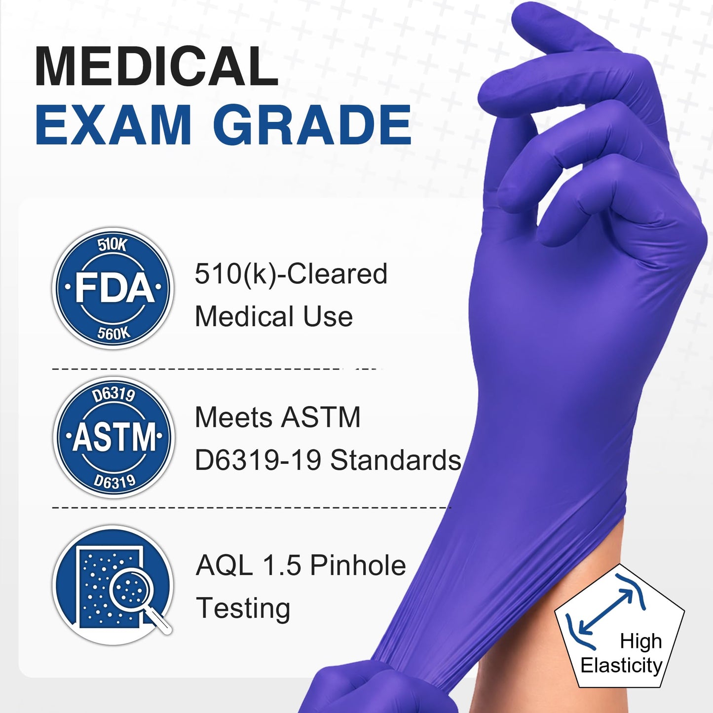 Schneider Medical Nitrile Exam Gloves, Dark Blue, Disposable Gloves, Latex-Free, Powder-Free, Food Safe for Cleaning, Cooking, Household Use,100 Count,Size Medium