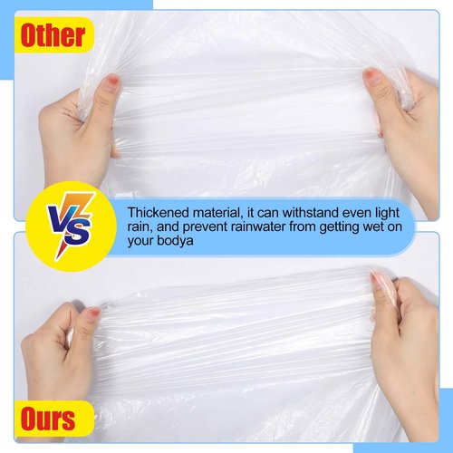 Handepo 150 Pack of Adult Rain Ponchos with Hood, Disposable Rain Ponchos, Plastic Emergency Raincoat Poncho for Adult Men Women, Traveling Camping Hiking Outdoors Activities