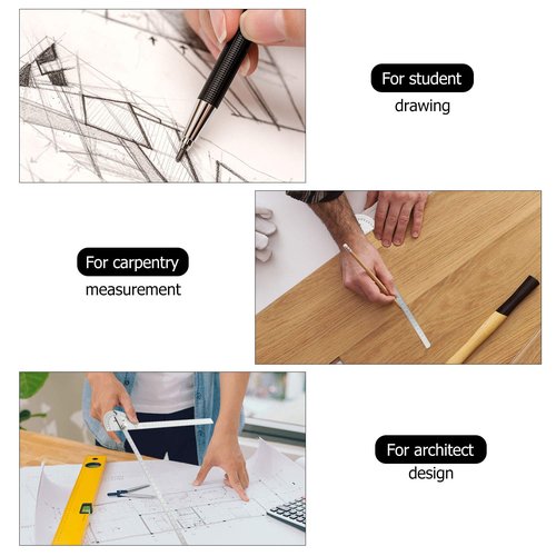 Angle Protractor Angle Finder Ruler Two Arm Stainless Steel Protractor Woodworking Ruler Measure Tool with 0-180 Degrees(30 cm/ 11.8 Inch)