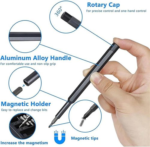 Fixion Core44 in 1 Precision Electric Screwdriver Kit, E1 Max 3.7v Mini Electric Screwdriver 50-in-1, E1 Max Mini Electric Screwdriver 50-in-1, For Home DIY Workshop Construction Work (1Set)
