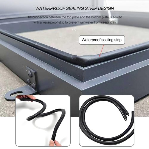VOLDAX Rooftop Hatch Lid Rainproof Attic Skylight Cover Roof Access Hatch, Basement Window Well Covers Deck Access Hatch for Roof, Deck Access Hatch(50 * 50cm/19.7 * 19.7in)