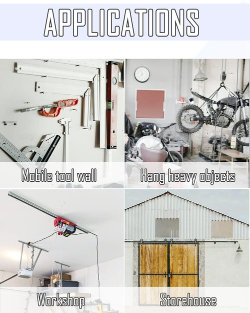 Lsqurel Unistrut Trolley - Silent Trolley with 6200Z Bearings for Overhead Cranes, Garage Doors, and DIY Projects (4 pcs)