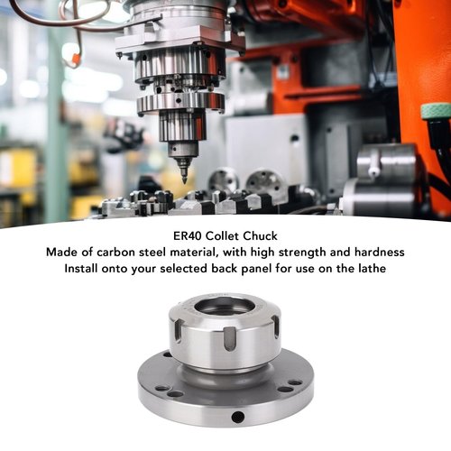 ER40 Collet Lathe Chuck Carbon Steel Compact Replacement 100mm Diameter Carbon Steel Clamping Collet Holder for Lathe CNC Milling Machine