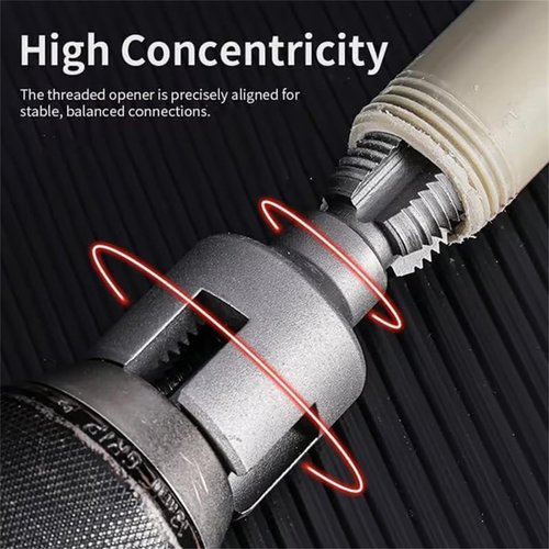Pipe Threading Tool, Dual-Function Pipe Thread Cutting Tool, Electric Drill Compatible PVC & Plastic Pipe Threader Kit for Home Repair(1/2+3/4)