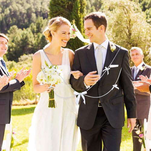 NICENEEDED White 62.99 Inch Wedding Lasso Rope, Bowkont Rope Lazo Celtic Hangfasting Cord, Traditional Gatholic Rural Wedding Lasso for Ceremony Bride Groom