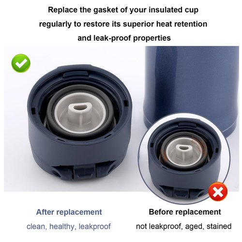 BOXOB 12pcs Gasket Replacement for Zojirushi Stainless Steel Mug 16oz 12oz, Silicone Lid Seal Ring Stopper Parts Leak-Proof Water Bottle Accessories Compatible with SM-K Series Accessories BPA Free