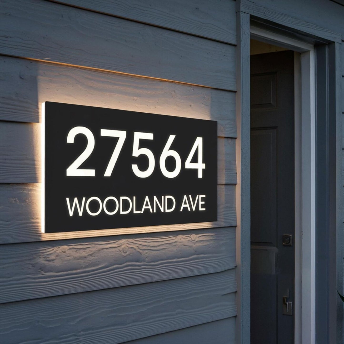 Modern House Number Lighted Plaque Custom LED Backlit House Signs Personalized Address Plaque Metal Acrylic Illuminated House Number