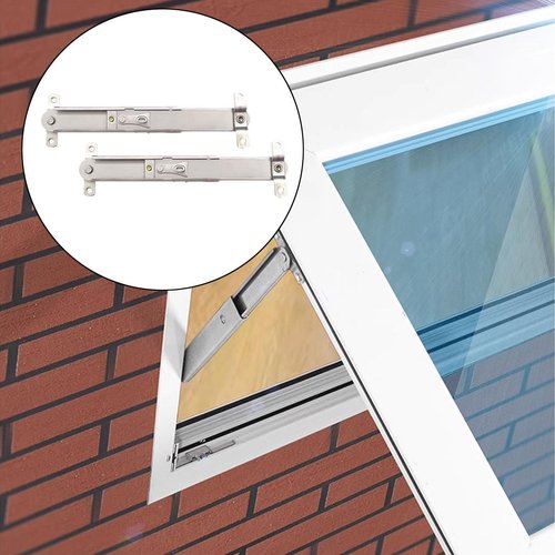 XLWLLNJ 1 Pair Window Hinges Restrictor Adjuster Heavy Duty Limiter Telescopic Window Support Limiter with Positioning Buckle, Extension 18.8cm
