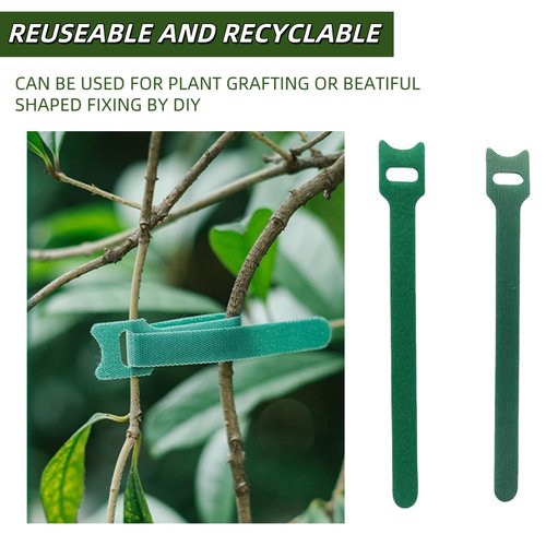 100 Pack Reusable Plant Ties, 6 Inch Adjustable Hook & Loop Garden Straps for Tomatoes, Roses, Vines – Gentle, Weatherproof Plant Support, Multi-Purpose Green Tape for Outdoor & Indoor Use