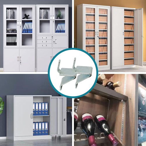 10 Pcs Shelf Clips, Stainless Steel Adjustable Shelves Brackets, Heavy Duty Metal Shelving Supports Clip for Adjustable Shelf Pilasters, Compatible with Sandusky Metal Cabinet, Silver