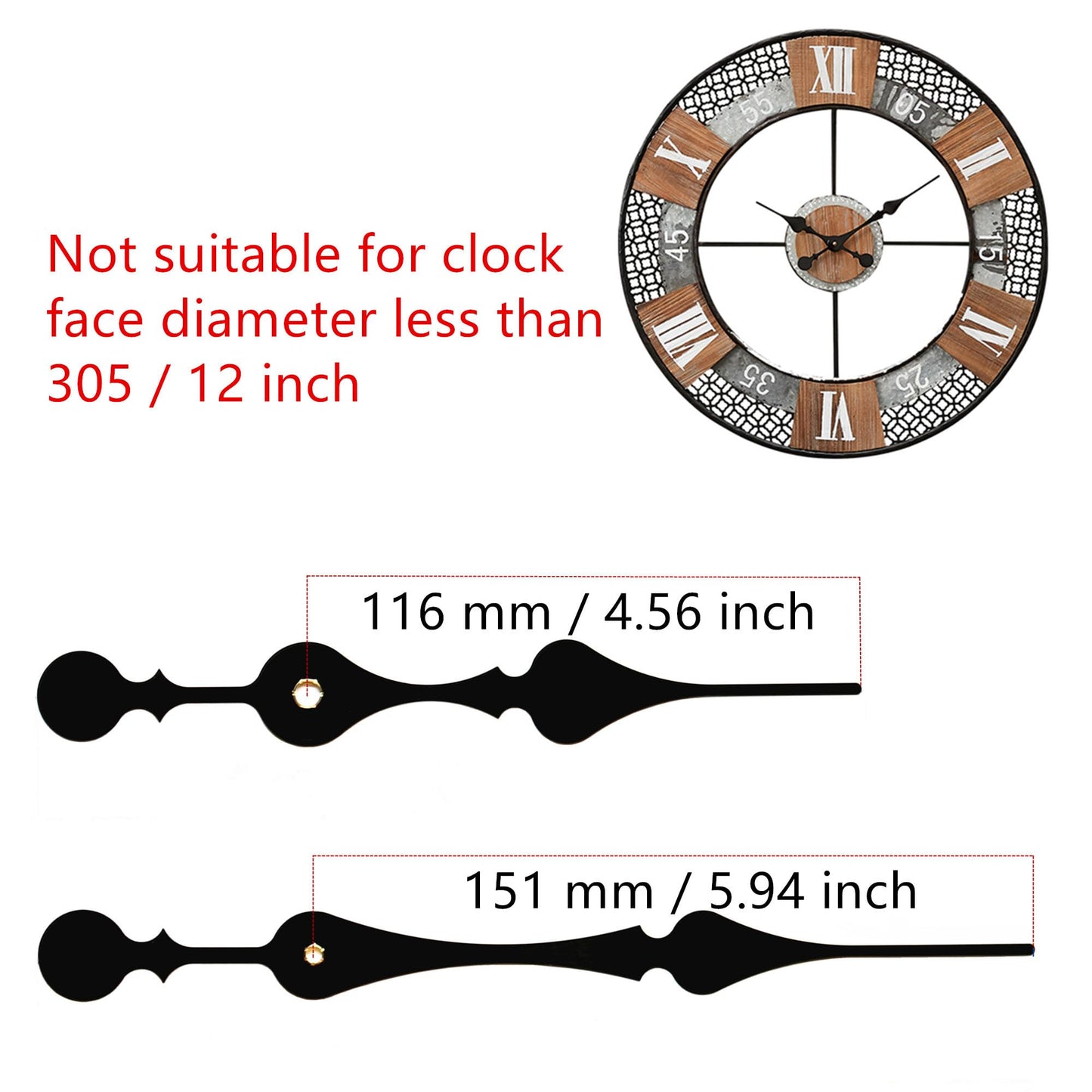 TIKROUND Youngtown 12888 Quartz DIY Wall Clock Movement Mechanism DIY Repair Parts Replacement Fit Dials up to 40 cm（15.7 Inches ） in Diameter.