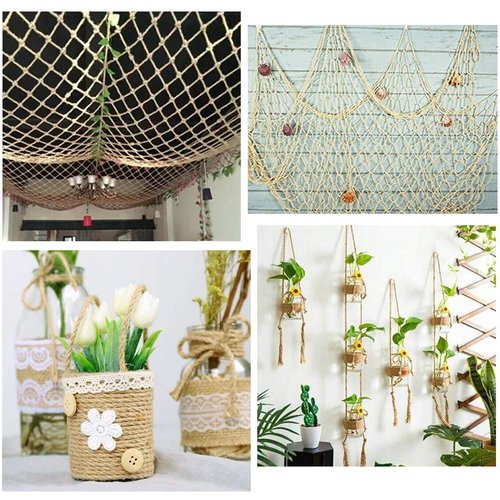 Vivifying Jute Twine, 165 Feet 4mm Thick Natural Jute Rope for Crafts, Garden Ties, Climbing Plants, Hanging and Packing (Brown)