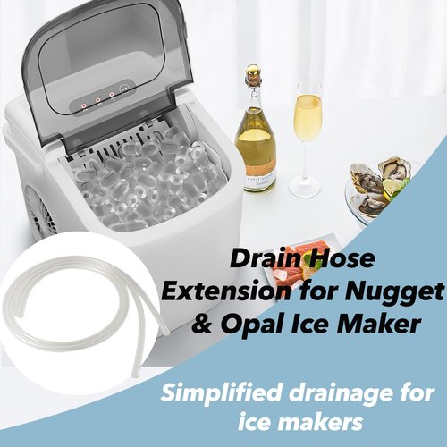 2-Pack Drain Hose Extension for Nugget & Opal Ice Maker, 1/4'' ID and 3.3 Feet Drain Hose Extension for Nugget Ice Maker, Ice Maker Hose Replacement Made for Nugget Accessories