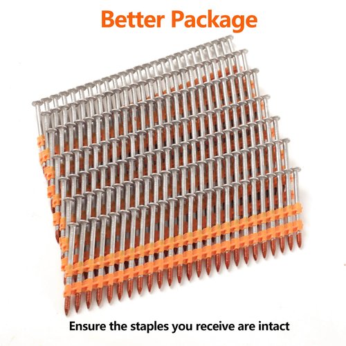 SITLDY 21 Degree Framing Nails 400 Count, 4 SIZES (2"+2-1/2"+3.0"+3-1/2" Ring Shank), Full Round Head Hot Dipped Galvanized, 100 per Size, Assorted Size, for 20 to 22 Degree Framing Nailer