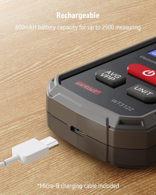 Wintact EMF Meter, EMF Radiation Meter, Digital Electromagnetic Field Radiation Detector, Rechargeable for Home EMF Frequency Inspections, Office, Outdoor and Ghost Hunting