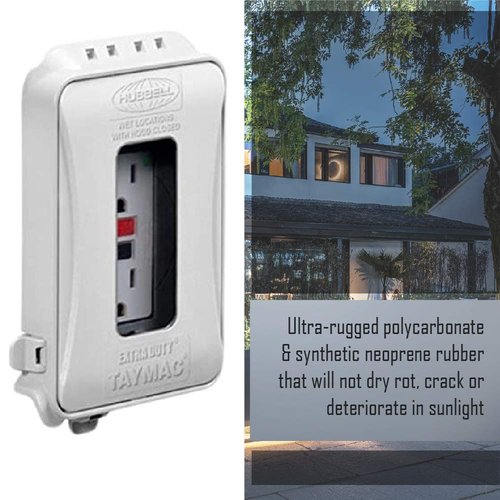 TAYMAC ML500W Single-Gang Mount 16-in-1 Flat Nonmetallic Weatherproof Vertical/Horizontal, 1-Pack, White
