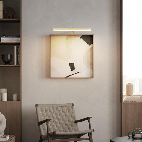 Coinmit Plug in Picture Lights for Wall, 16 inch Dimmable LED Art Light with Remote, 3 Colour Temperature Gallery Painting Wall Light for Picture Display Dartboard Art Work (Gold)
