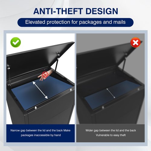 Yizosh Package Delivery Boxes for Outside,Extra Large Mailbox for Parcel with Secure Storage,Anti-Theft Parcel Mailbox with Coded Lock,Steel Package Delivery Box for Outdoor,Porch,Curbside