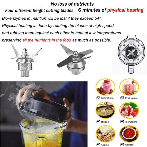For Vitamix Blender Pitcher 64oz, Replacement for Vitamix 5200 5000 5300 6300 VM0101 VM0103 VM0197 Classic/Commercial Series Container Jar Cup,Updated Prevents Rust and Leaks,10 Years Warranty