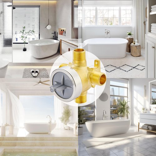 R11000 Diverter Rough-In Shower Valve Brass Body, Compatible with Delta Faucet 3-Setting and 6-Setting Custom Shower Diverter Valve Kit, Compatible with Delta R11000 Shower Trim Kits.