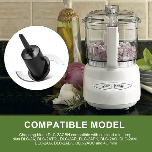Chopping Blade DLC-2ACBN Repalcement for Cuisinart Mini Prep Plus Blade, Food Processor Blade Compatible with DLC-2A Cuisinart Mini Prep Plus Food Processor 3 Cup, Black, 1 PCS