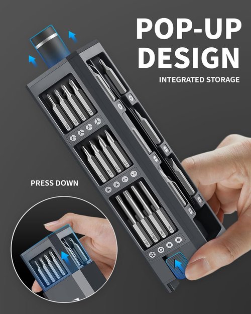 Tarlido Electric Screwdriver, 4V Precision Screwdriver Set, 49-in-1 Cordless Power Screwdriver, USB-C Cable, Max 3.5 N.m Torque, Compact Magnetic Tool for Phone Camera Laptop Electronics Home Repair