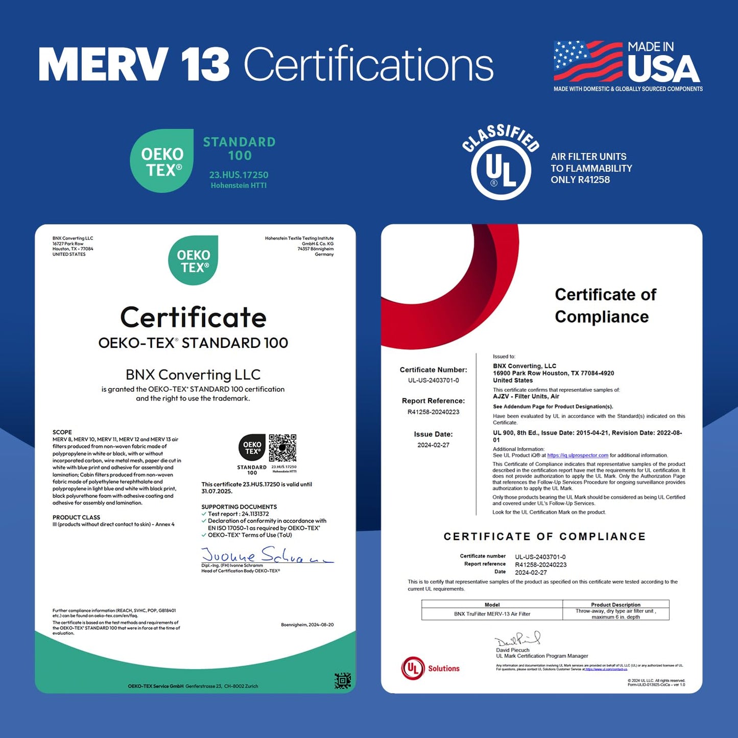 TruFilter 213 Air FIlter, AprilAire 213 Replacement Filter for AprilAire (2-Pack) - MERV 13 - MADE IN USA - HVAC AC Furnace Filters Allergies, Mold, Bacteria, Smoke, MPR 1900 FPR 10 Air Filter