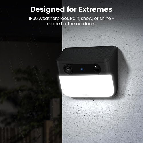 AOSU Solar Wall Light Cameras, 3K Security Cameras Wireless Outdoor, Battery Powerd Enhanced AI Detection for Fences & Parking, Easy Setup, Color Night Vision, No Monthly Fee [2.4G+Bluetooth]