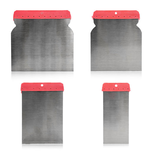 FSTURIOS 4PCS Body Filler Applicator Set, 4 Sizes Auto Paint Spreader Assortment with Metal Blade, Multipurpose Car Putty Knife Precision Hand Tool for Applying Body Filler Glaze