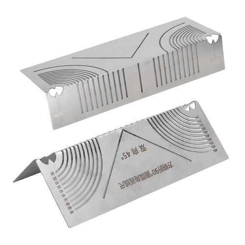 KoovDem Square Tubing Marking Tool 2 Pcs Angle and Arc Marking Tool Multi Functional Stainless Steel Linear Arc Scriber for Pipe Cutting Welding