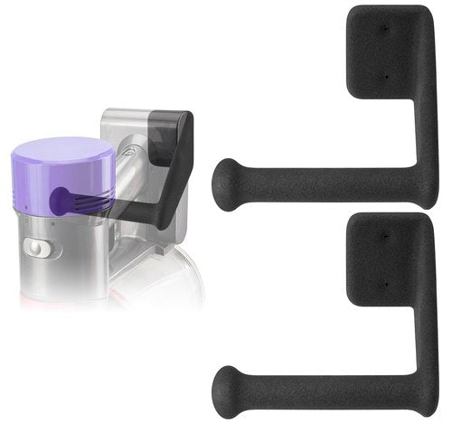2 Pack Easy Access Cordless Vacuum Wall Mount Holder – Heavy Duty Metal Wall Rack with Rubber Coating, Fits for Dyson V-Series,Outsize Stick Vacuums, Garage Shed Storage Brackets