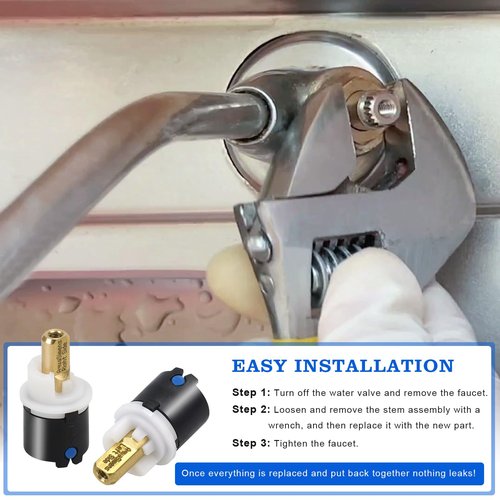 RP60400 Replacement Cartridge for Delta Faucet Valve Stem, Ktchen Faucet Cartridge Replacement Parts for Delta 2-Handle Bathroom and Beverage Faucets with Diamond Seal Technology