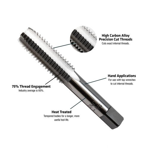 Century Drill & Tool 95115 Carbon Steel Tap, 5/8-11NC